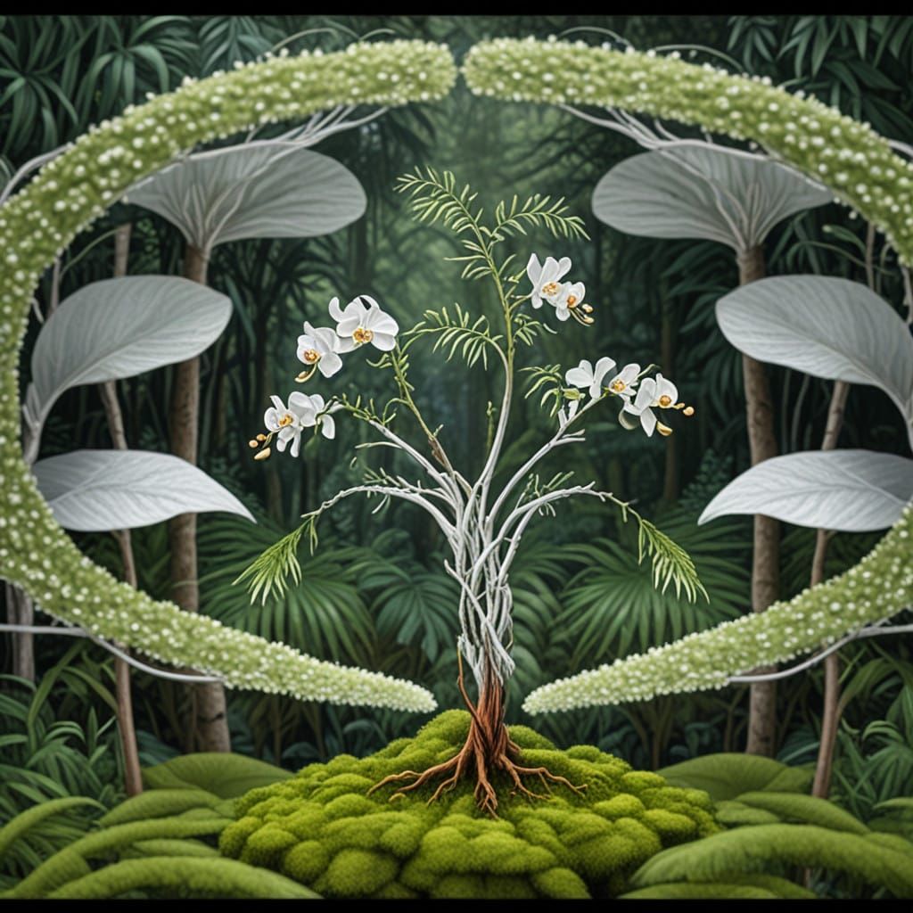 Lush Rainforest Scene in Hyperrealistic Style