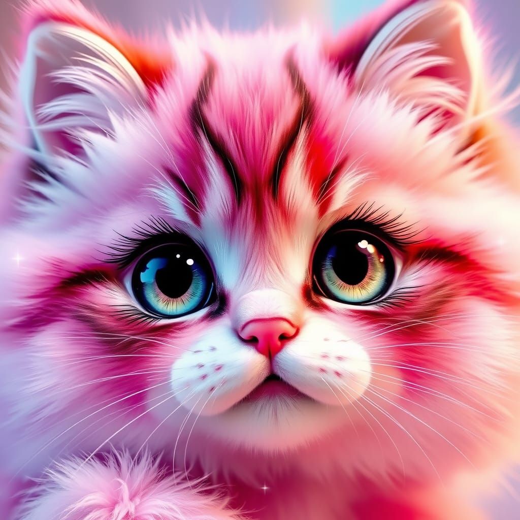 Super Cute Kawaii Kitty with Fluttery Eyes