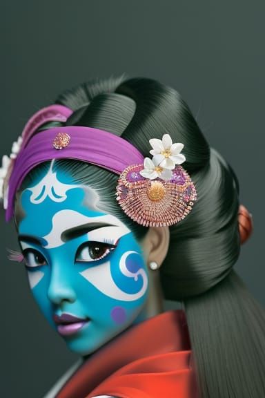 Ana De Armas as Geisha in Anime Style