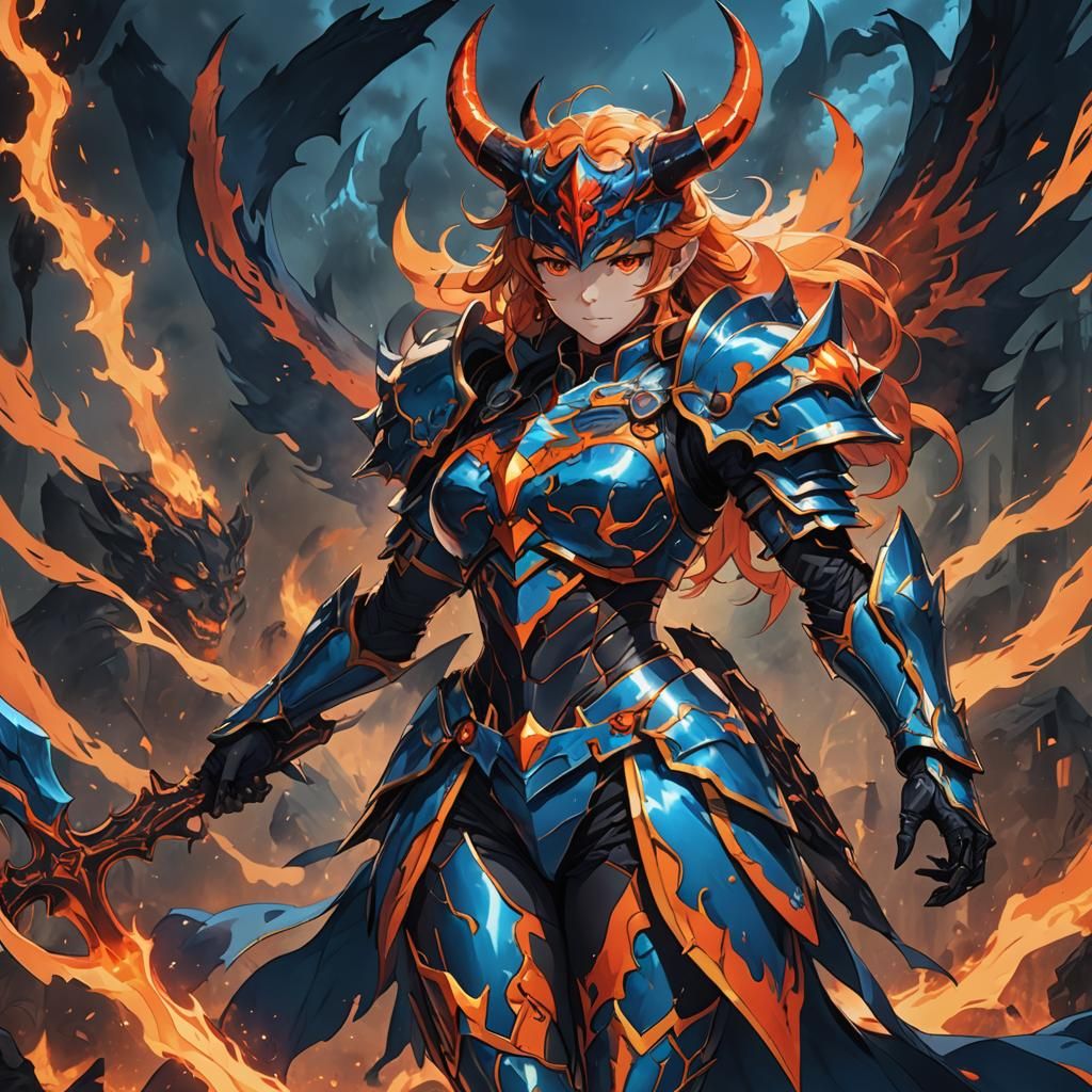 Vibrant Devil Valkyrie Anime Illustration