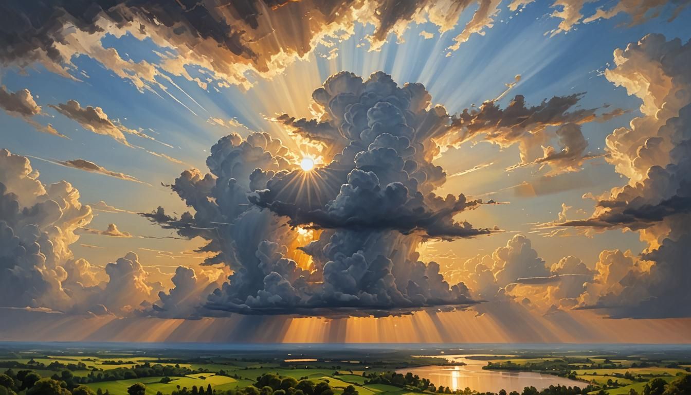 Silver Sunset Over Peaceful Countryside