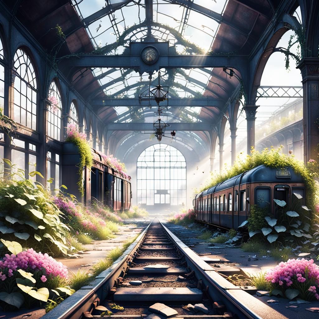 Post-Apocalyptic Train Station Concept Art