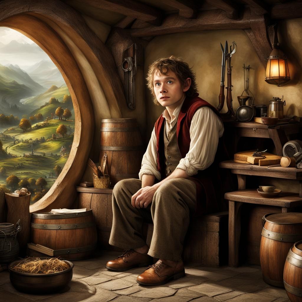 Whimsical Hobbit Illustration