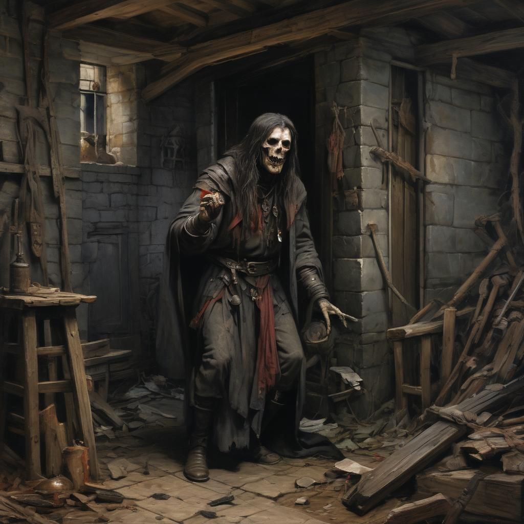 Grimdark Scene in the Style of Historical Painting