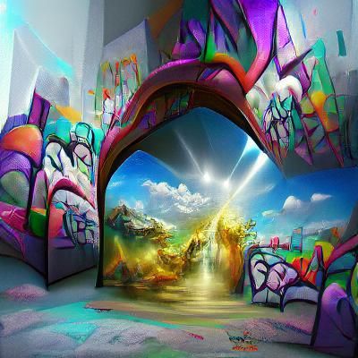 Heavenly Celestial Gateway in Surreal Digital Art