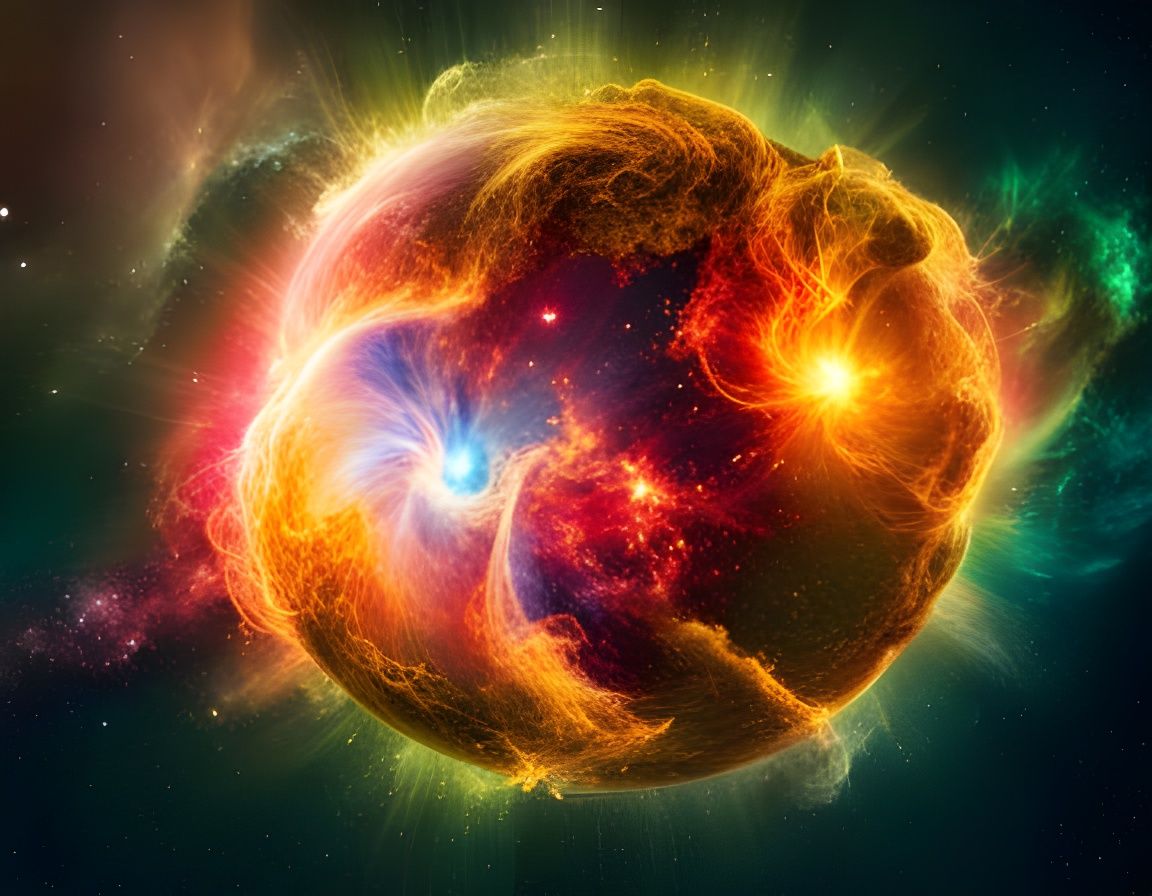 Spectacular Nebula Collision in HDR Style