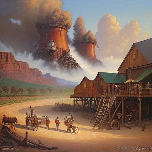 Coffee Plantation Oil Painting, James Gurney Style