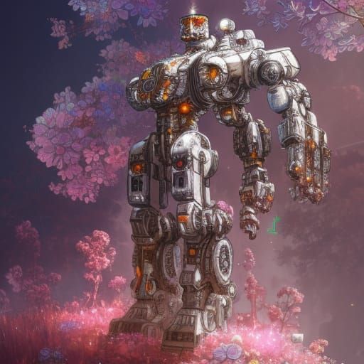 Mecha and flowers
