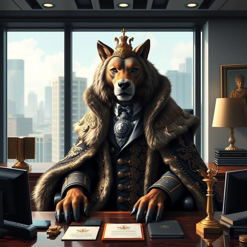 Regal Animal Boss in Modern Office