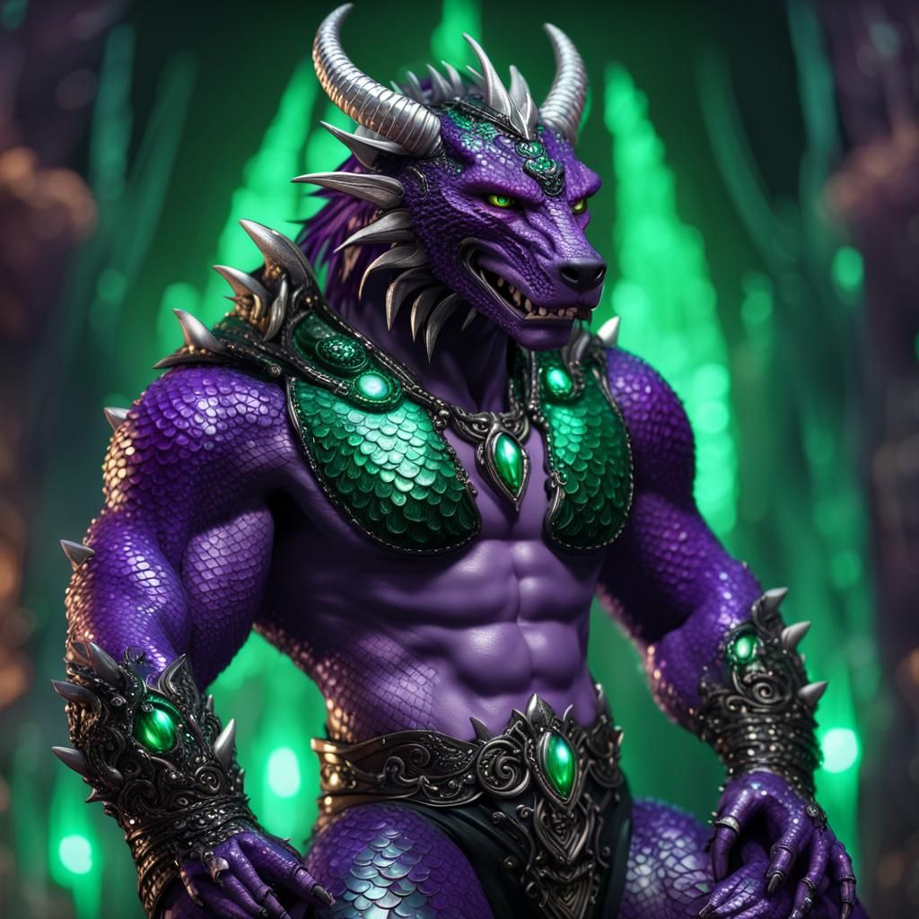 Dragon-Bear Hybrid in Moonlit Willow Forest