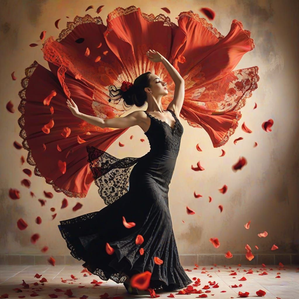 Flamenco Dancer in Expressionist Style