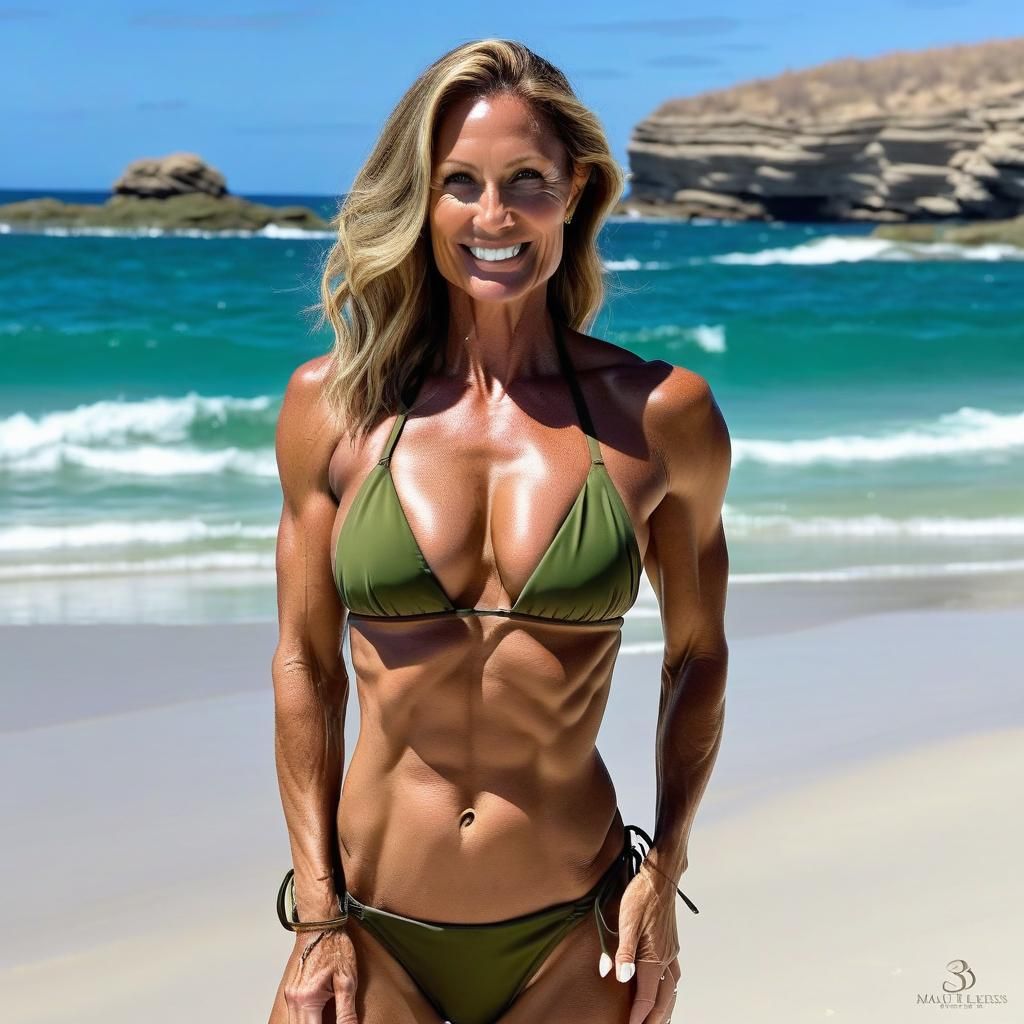 Carnal Wellness Model on Beach in Bikini