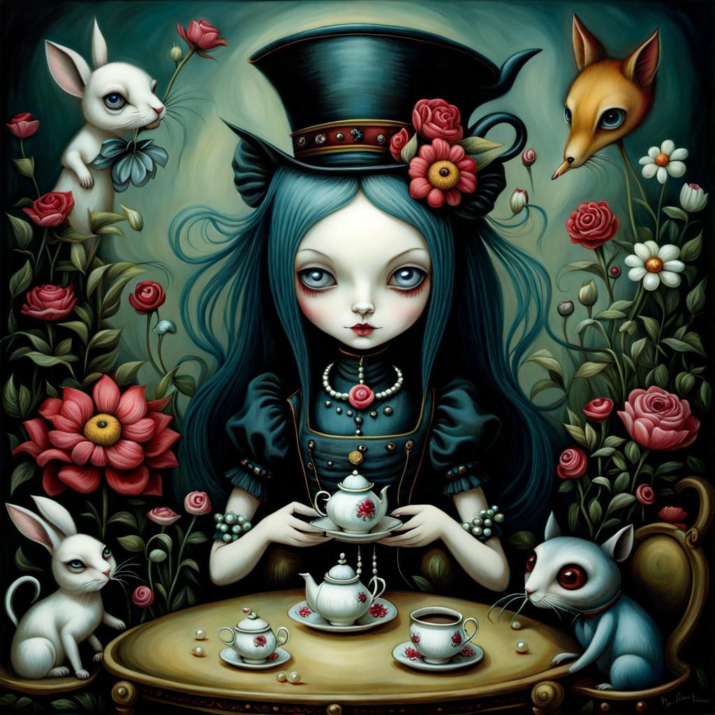 Goth Punk Alice in Wonderland, Art Brut Style