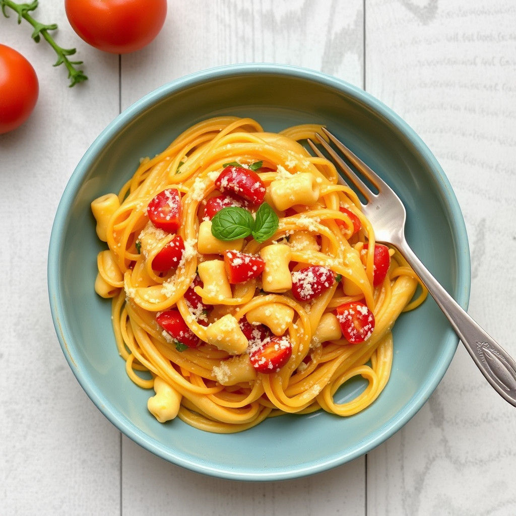 Macaroni with Tomato Sauce Illustration