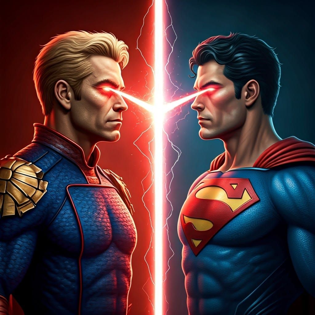 Homelander vs Superman: Epic Laser Eye Showdown