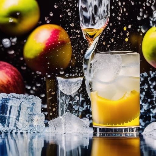 Exotic Fruit Tornado in Glass, Digital Painting