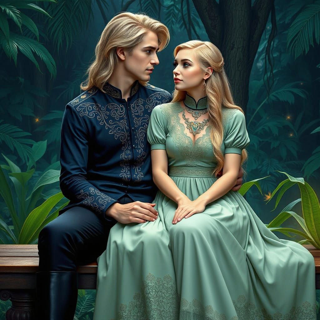 Enchanted Garden Portrait in Fantasy Realism Style