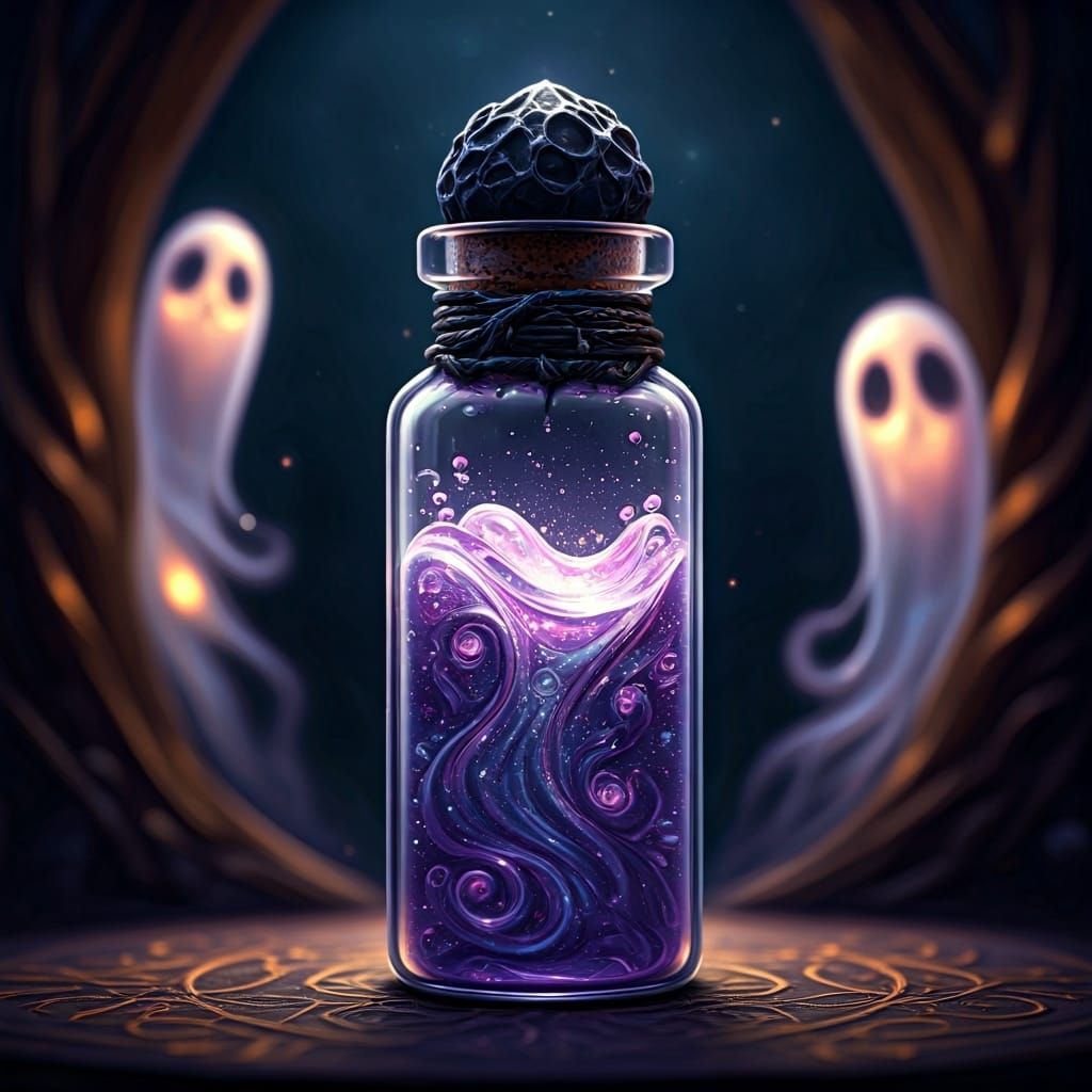 Dreamslime Vial in Eerie Mystical Style