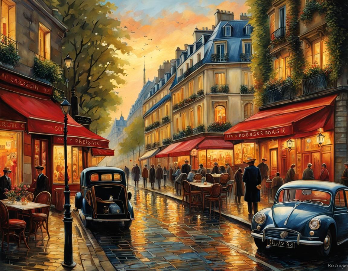 Parisian Postcard Art, Comic Book Style