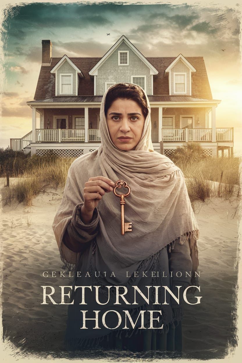 Captivating Movie Poster of Palestinian Woman at Beach