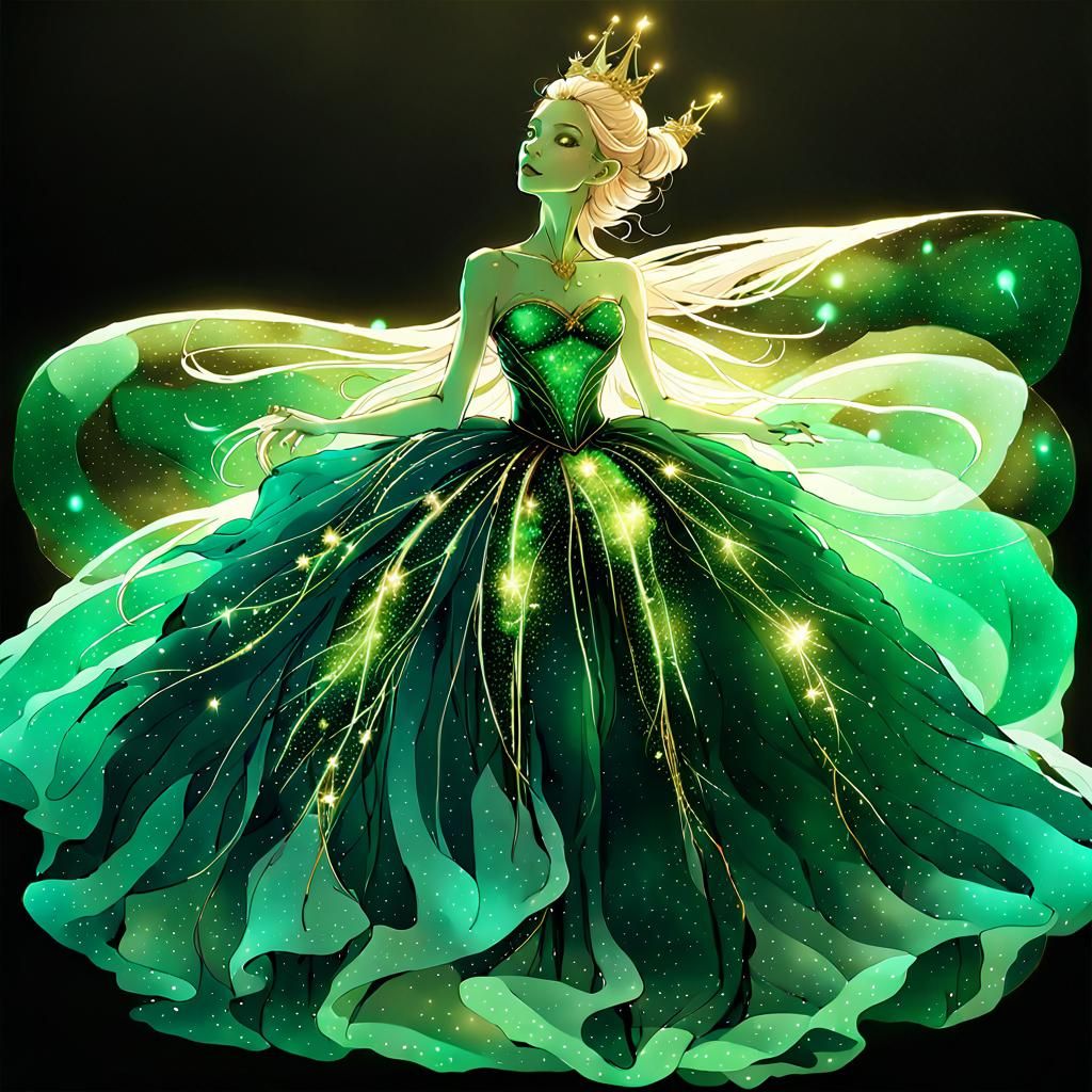 Bioluminescent Fairy Constellation in Emerald Magic