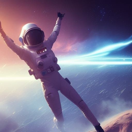 Astronaut Woman in Space: Hyperdetailed Fantasy Art