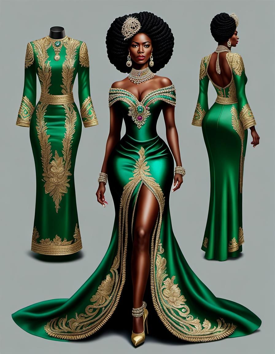 Colombian Beauty in Exotic Dress with Emeralds