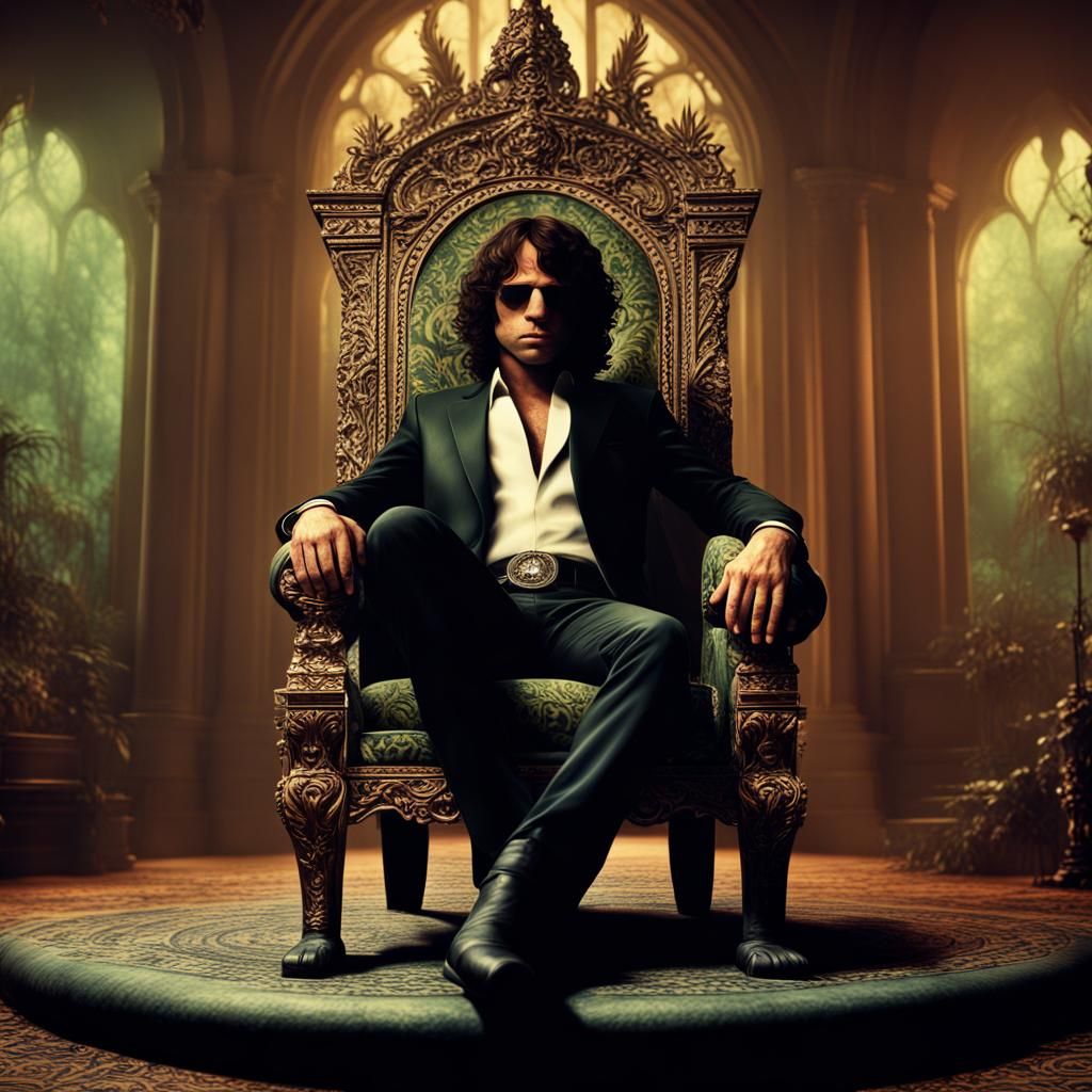 Jim Morrison as Lizard King on Throne