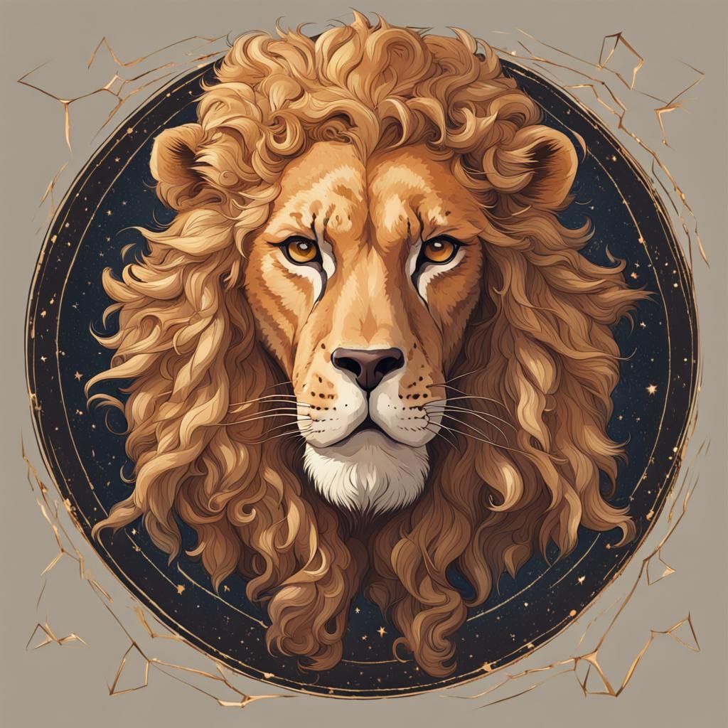Leo Zodiac Sign Portrait: Astrological Art