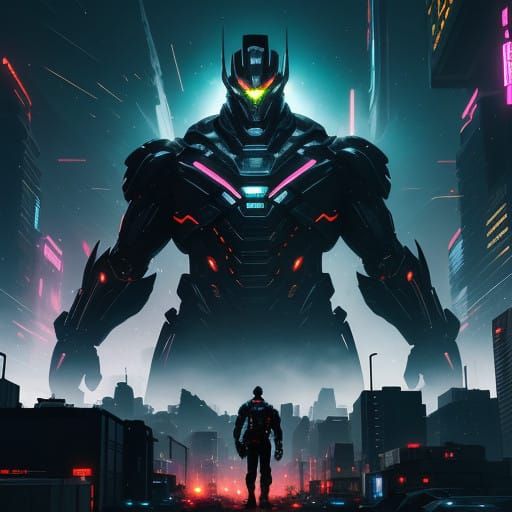 Tokusatsu Chaos in a Cyberpunk Metropolis