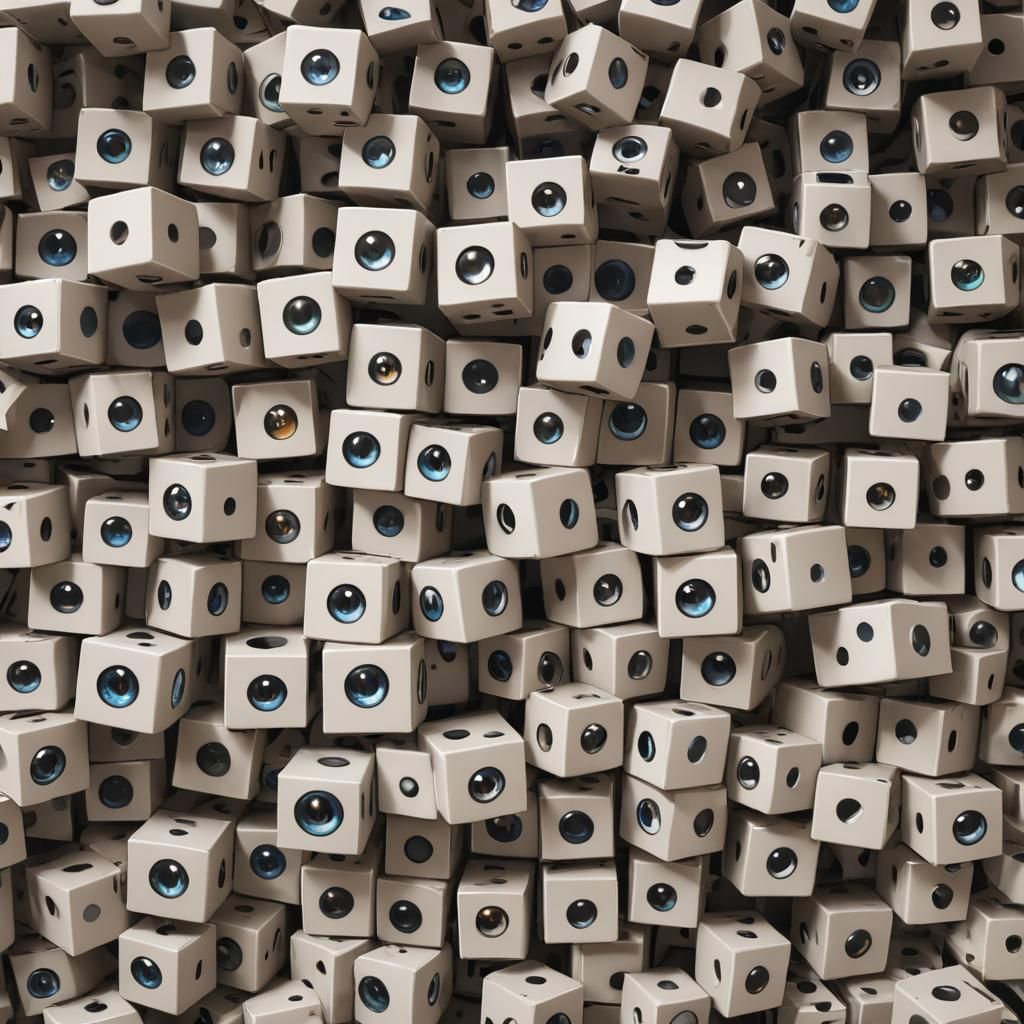 Eyes Emerge from Roblox Cubes: 3D Anime Art