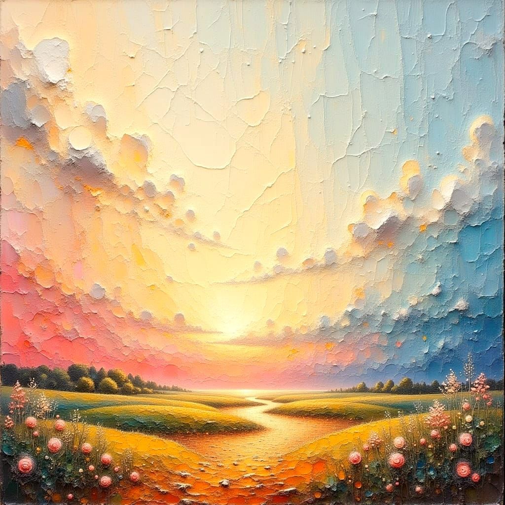 Volumetric Impasto Oil Painting with Heavy Texture