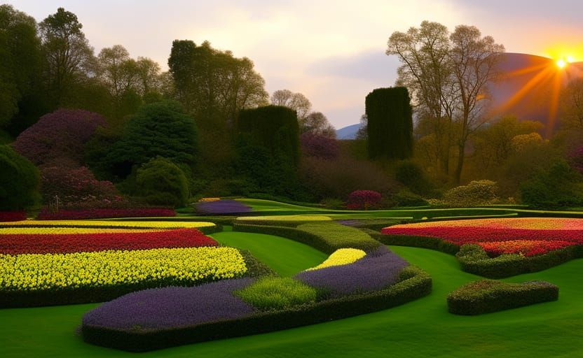 Colourful Garden Inspired by Neoclassical Art