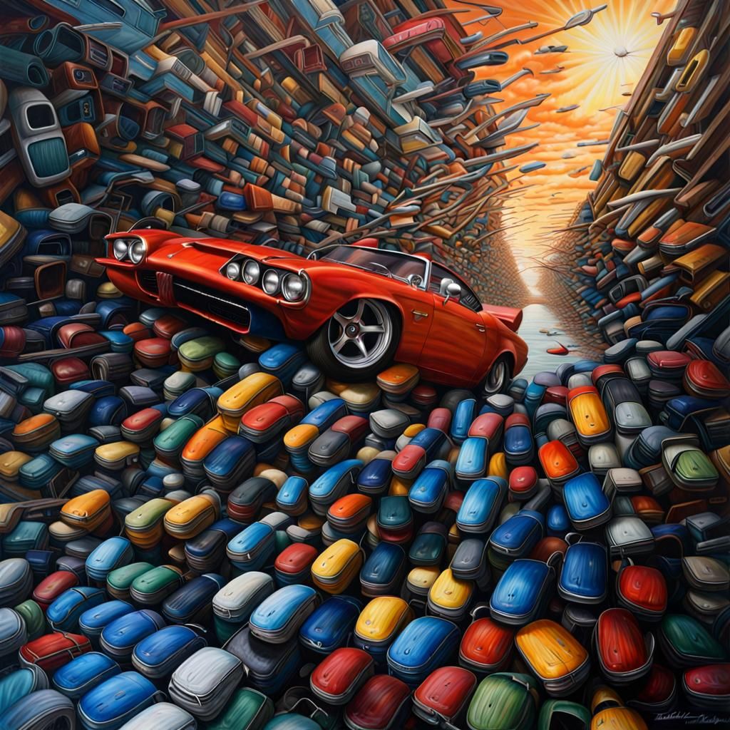 Striking Hyperreal Car Painting
