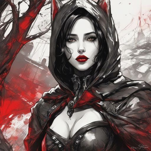 Cyber Gothic Little Red Riding Hood Portrait