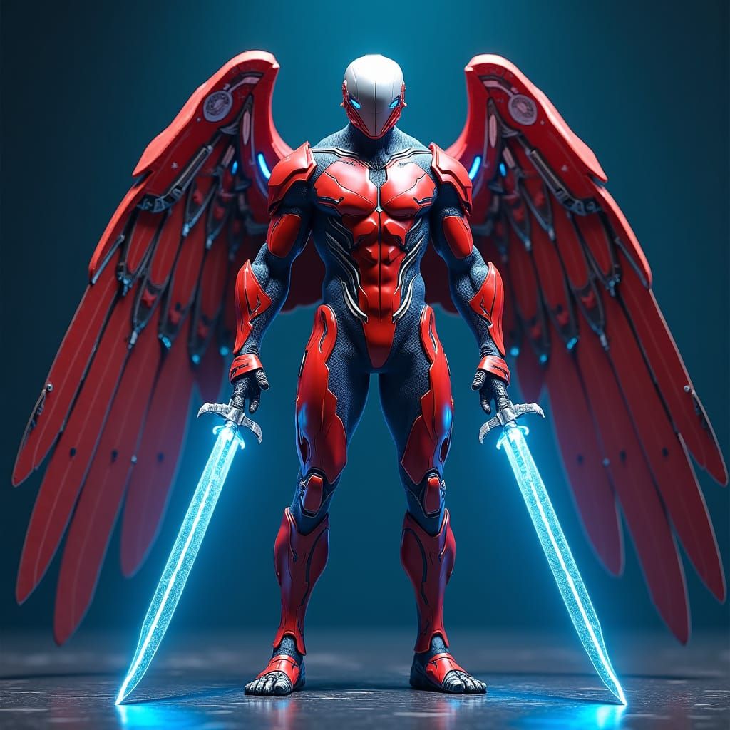 Tech-Falcon in Cybertech Suit with Mechanical Wings
