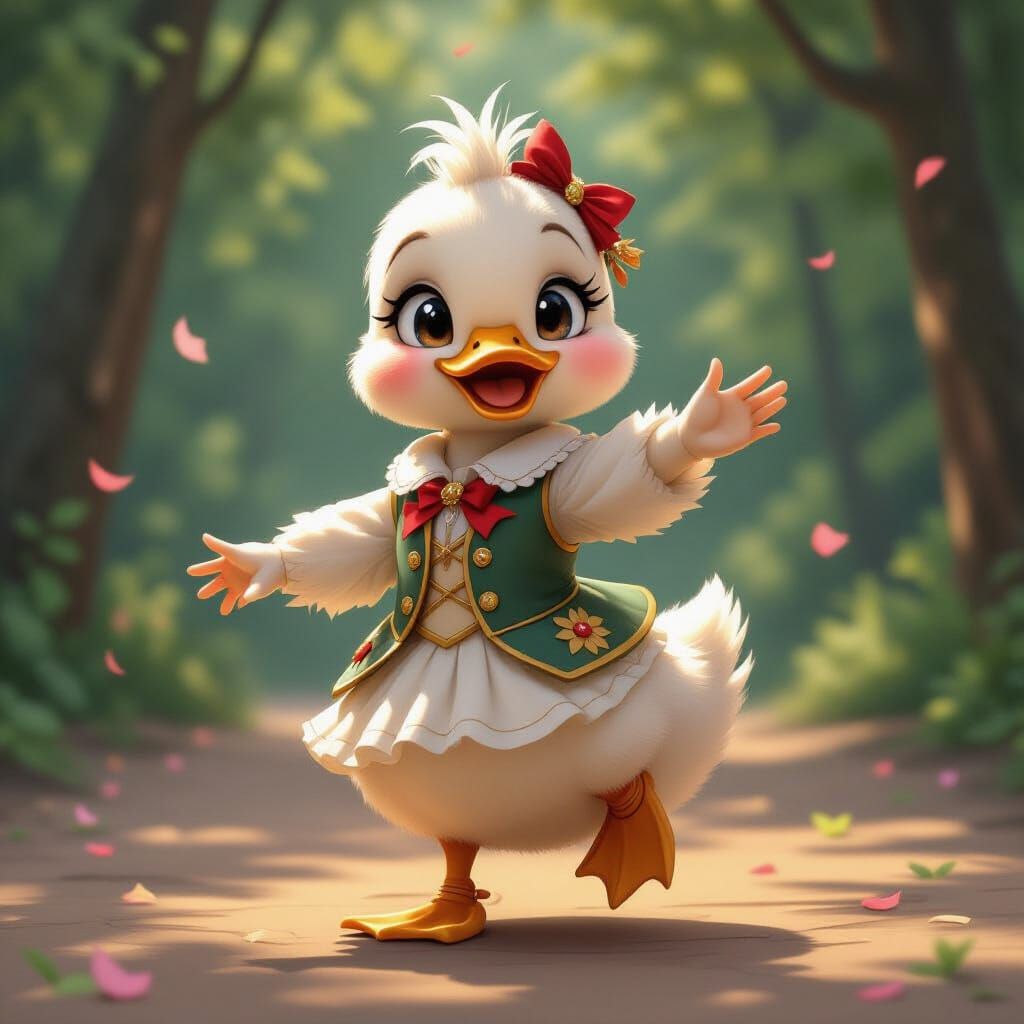 Dancing Duckling: 3D Anime Art Inspired by WLOP