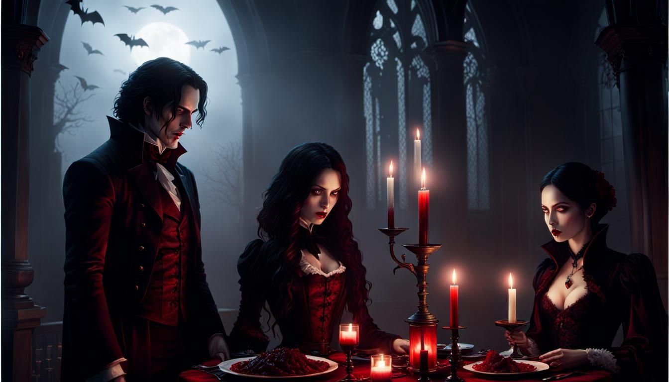 Vampires' Gothic Candlelit Dinner with Blood Soup