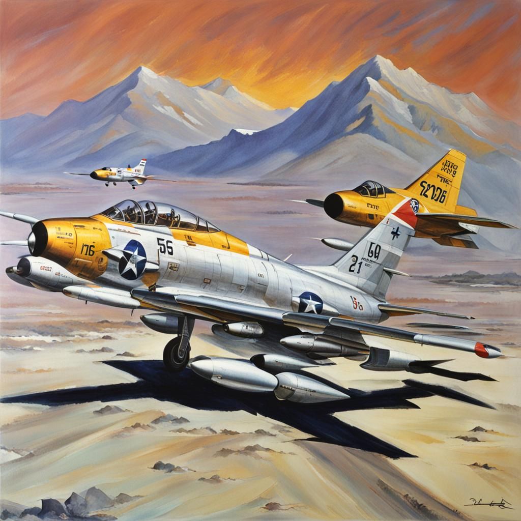 F-86 Saber Fighter Jet Illustration