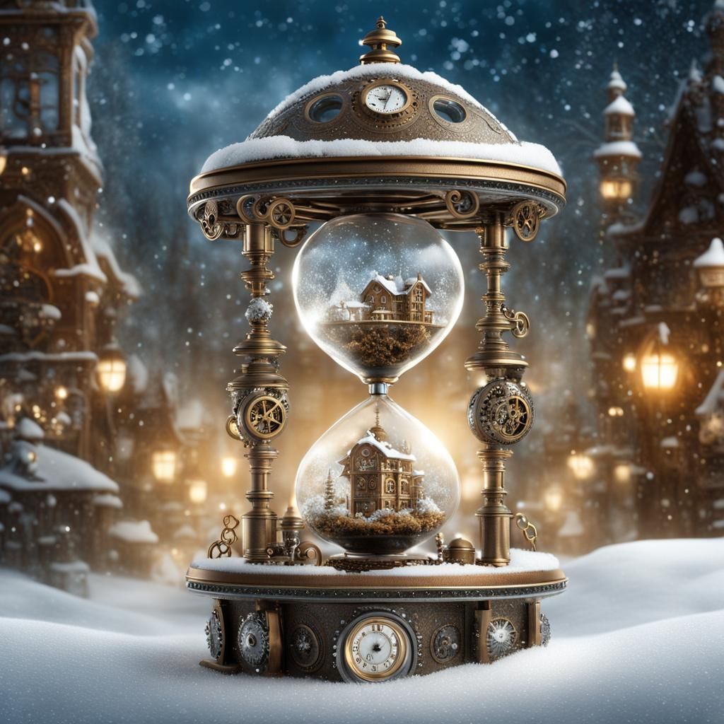 Steampunk hourglass