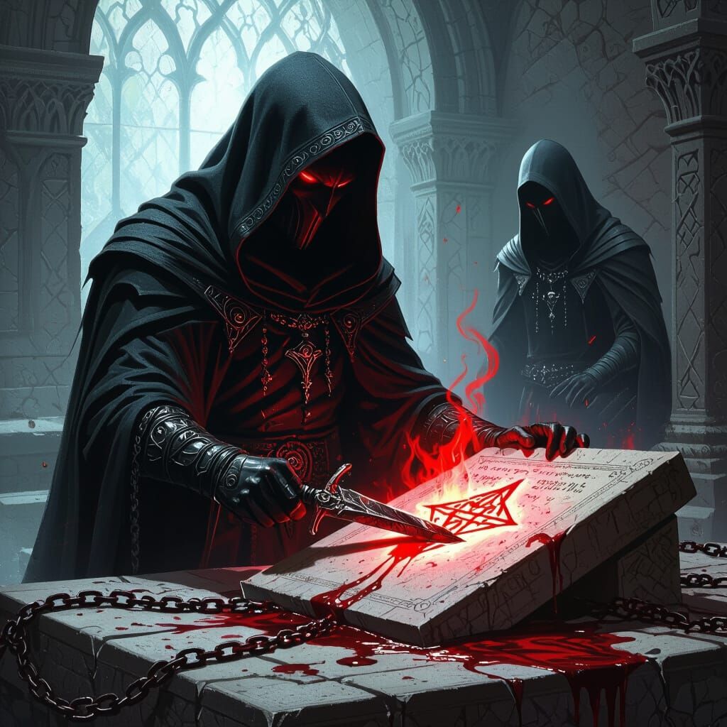 Dark Fantasy Blood Seal Sigil with Gothic Colors