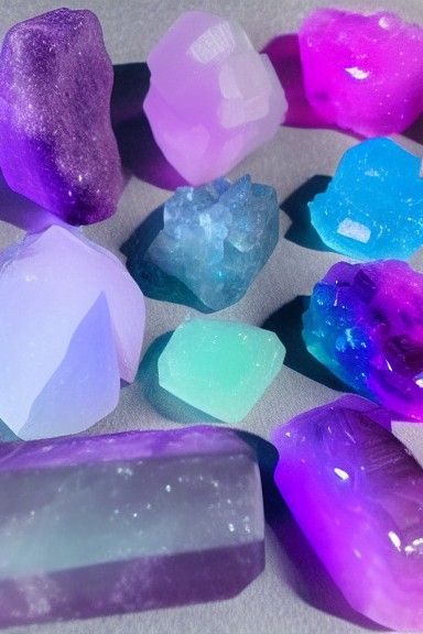 Pastel Biopunk Crystals with Shining Lights