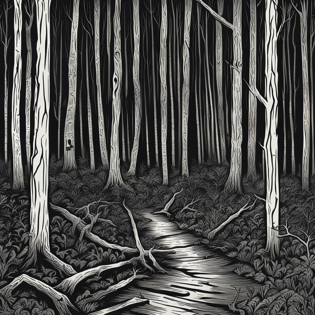 Eerie Forest: A Dark and Mysterious Woods