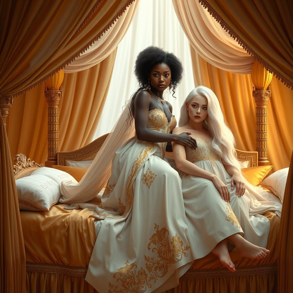 Ethereal Fantasy Queen on Velvet Canopied Bed