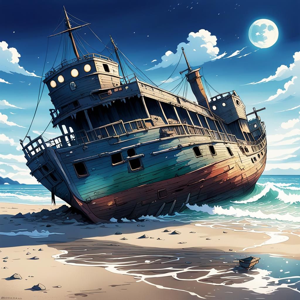 Ghost Ship Washed Ashore: Anime Key Visual