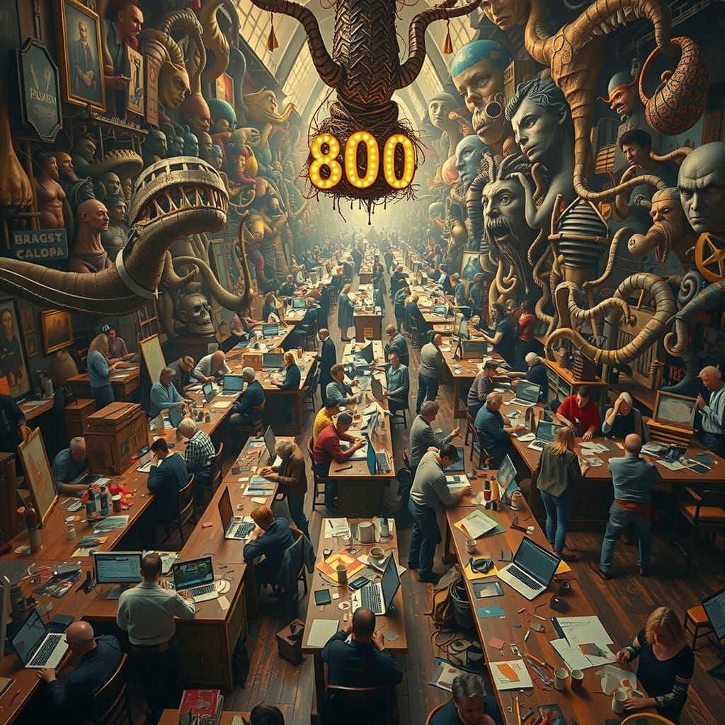 Infinite Creativity Hub in Surreal Café Aesthetic