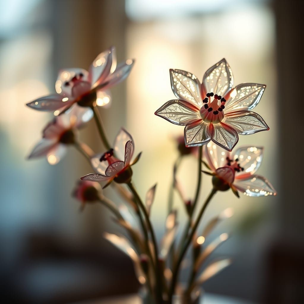 Glass Blooms in Soft Focus, Inspired by Master Photographers