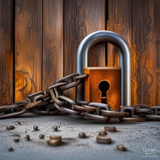 Rusty Padlock and Chains Splash Art