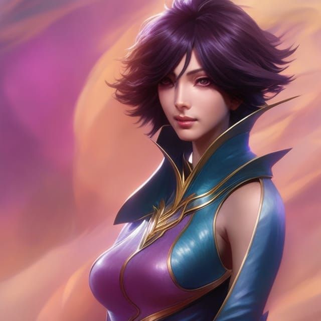 Rukia Portrait in Hyperdetailed Digital Art Style