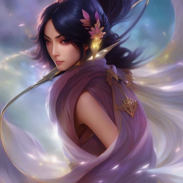 Rukia Portrait in Ghibli and Artgerm Style